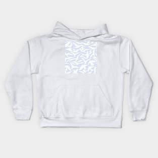 Abstract Seagulls in Airy, Light Blue Shades Kids Hoodie